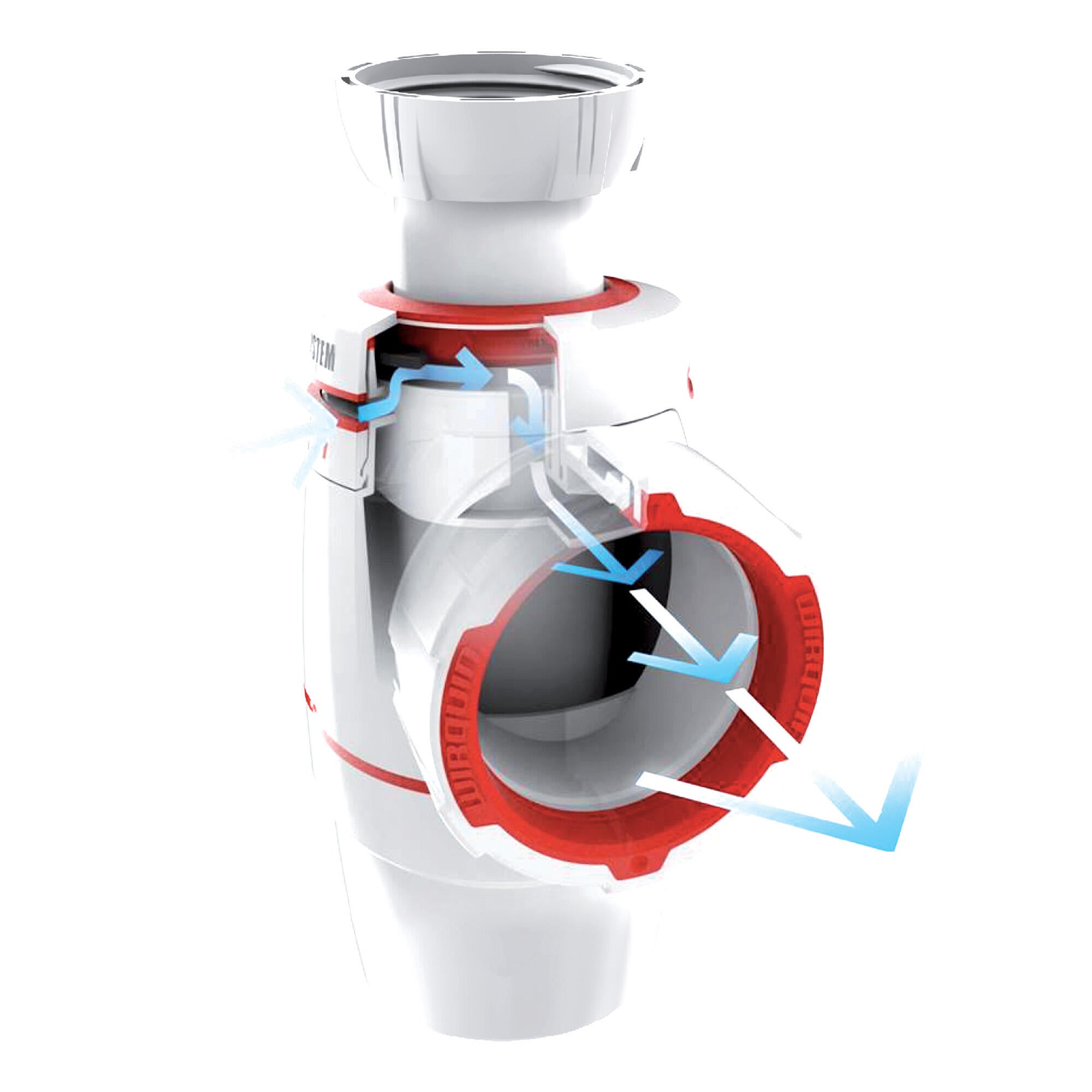 Siphon pour lavabo Diam.32 mm réglable en hauteur blanc NF - WIRQUIN Néo Air - 6