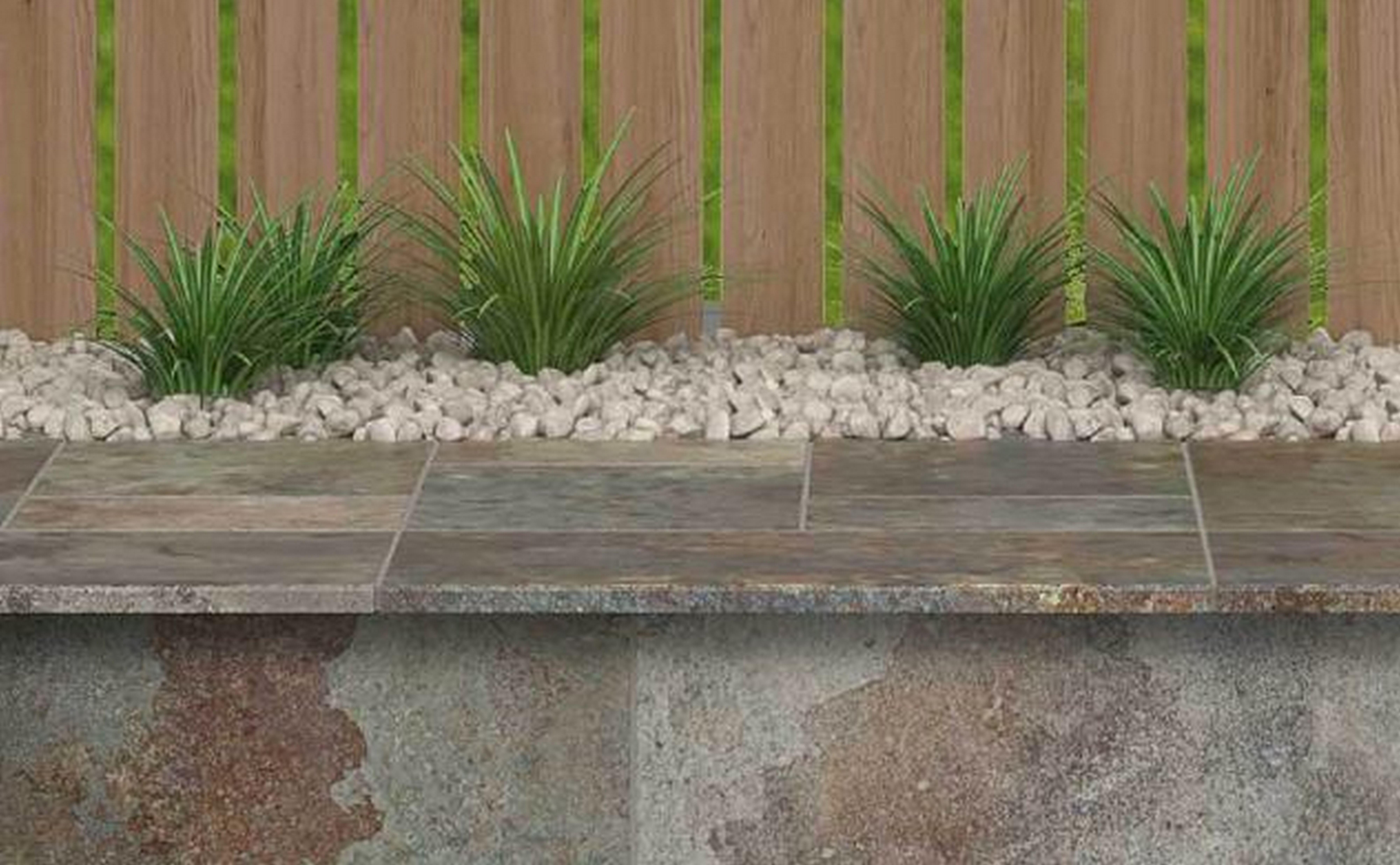 Peldaño gres porcelánico Ibor efecto piedra mix 60x32cm espesor 9mm - 9