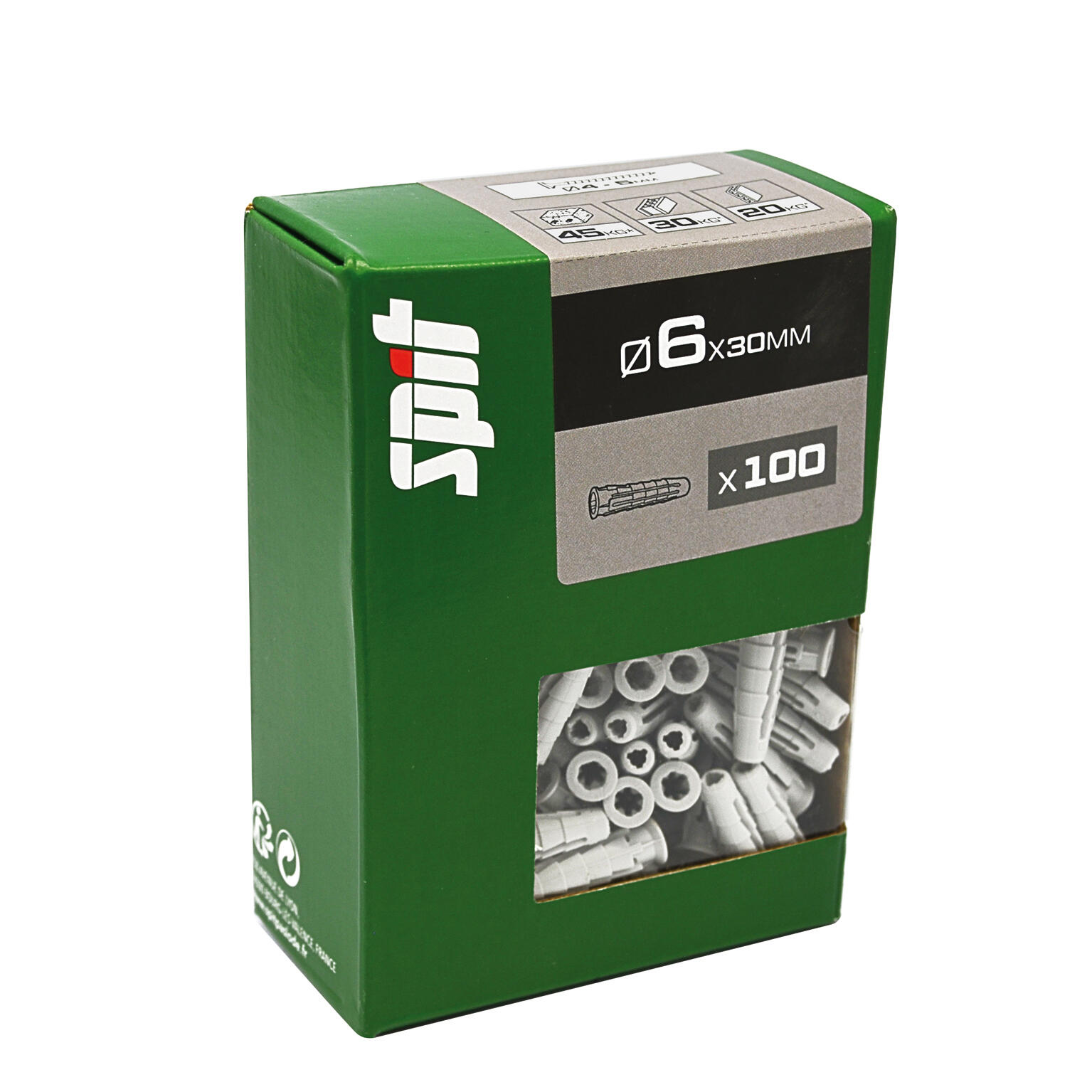 Cheville nylon multi-matériaux Diam.6 mm x 30 mm - SPIT Pro6 (lot de 100) - 2