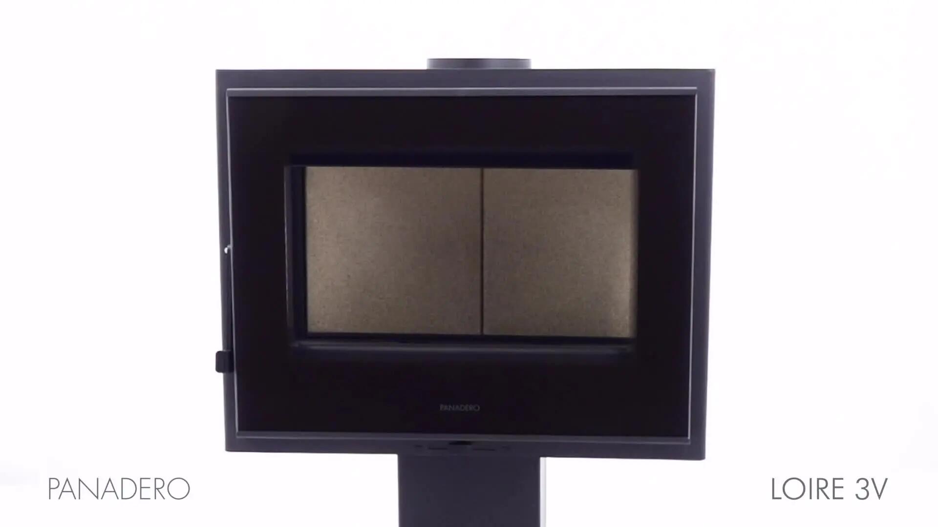 Poêle à bois Loire Trivision PANADERO 18480 noir, 5.9 kW - 3