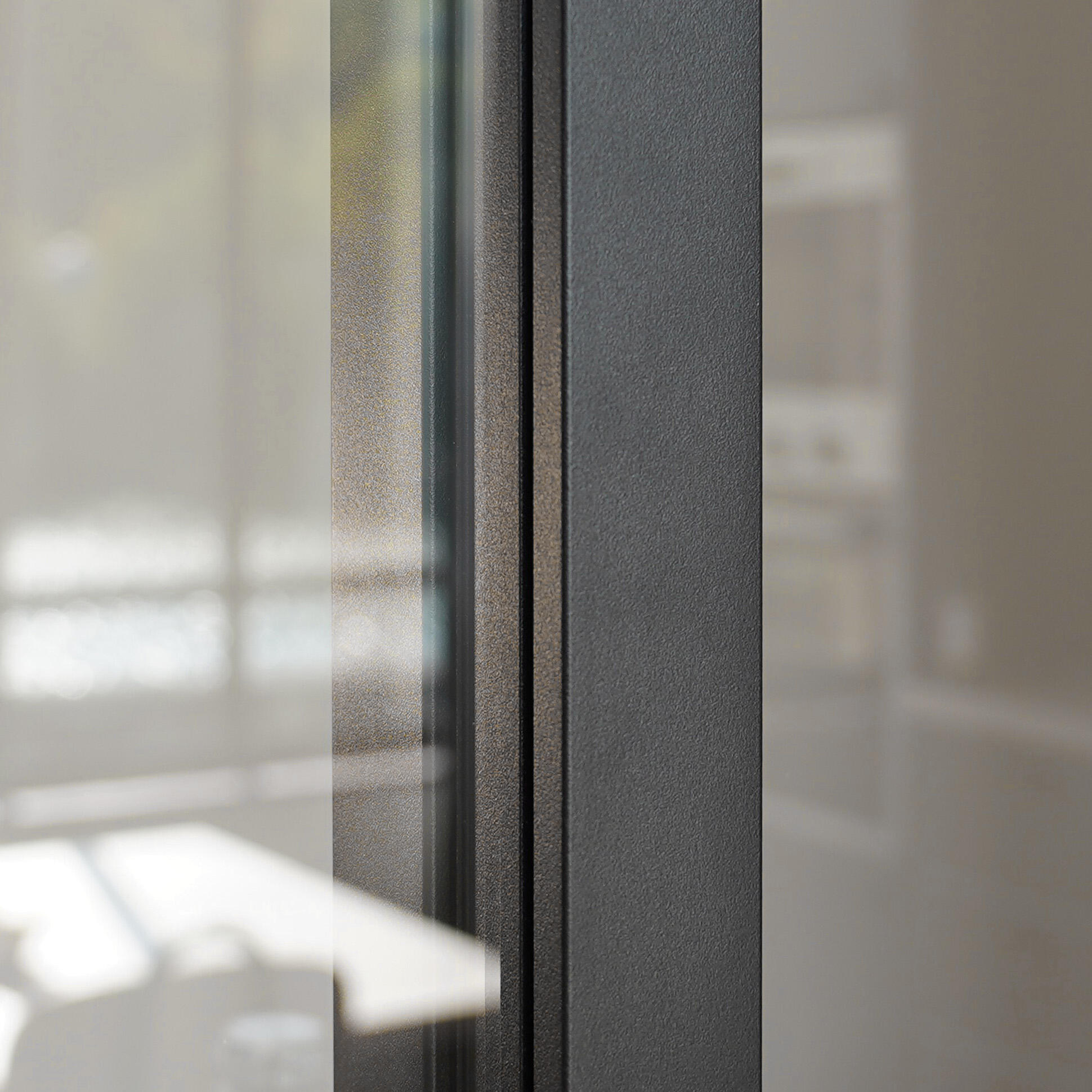 Verrière atelier aluminium coulissante, 3 vitrages inclus H.108 x l.93,20 cm noir sablé - 8