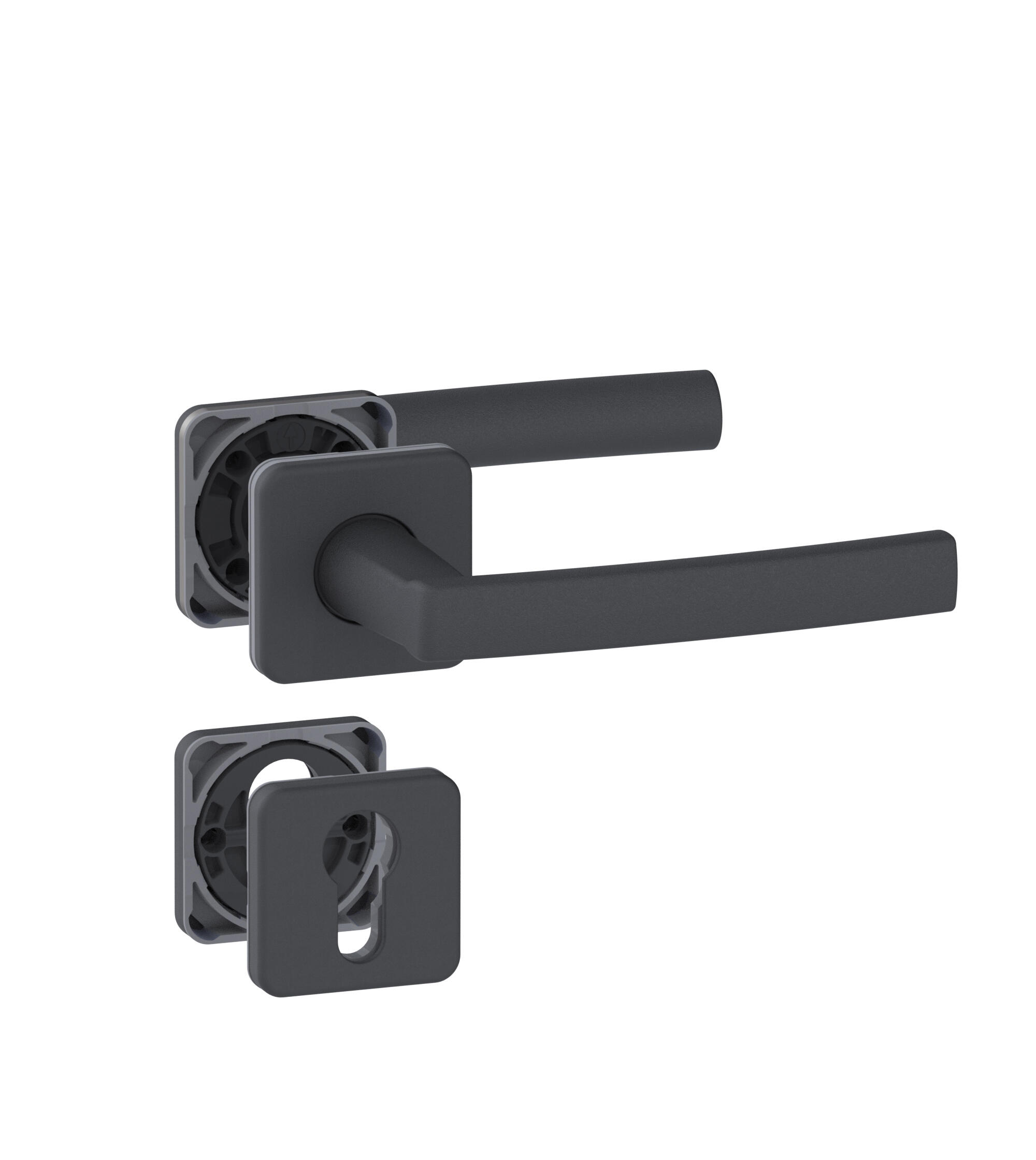 Poignées de porte sur rosace noir KOYA x2 - VACHETTE - 2