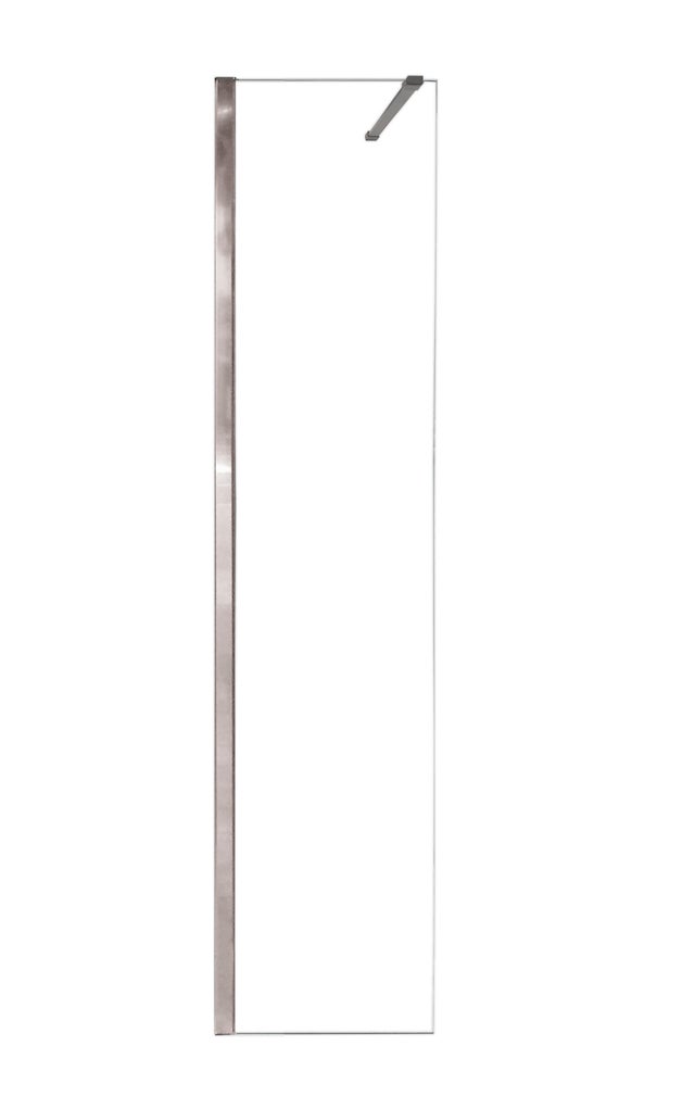 Paroi de douche fixe à l'italienne chromée L.70 x H.200 cm verre trempé transparent Ep.8 mm - Antibes
