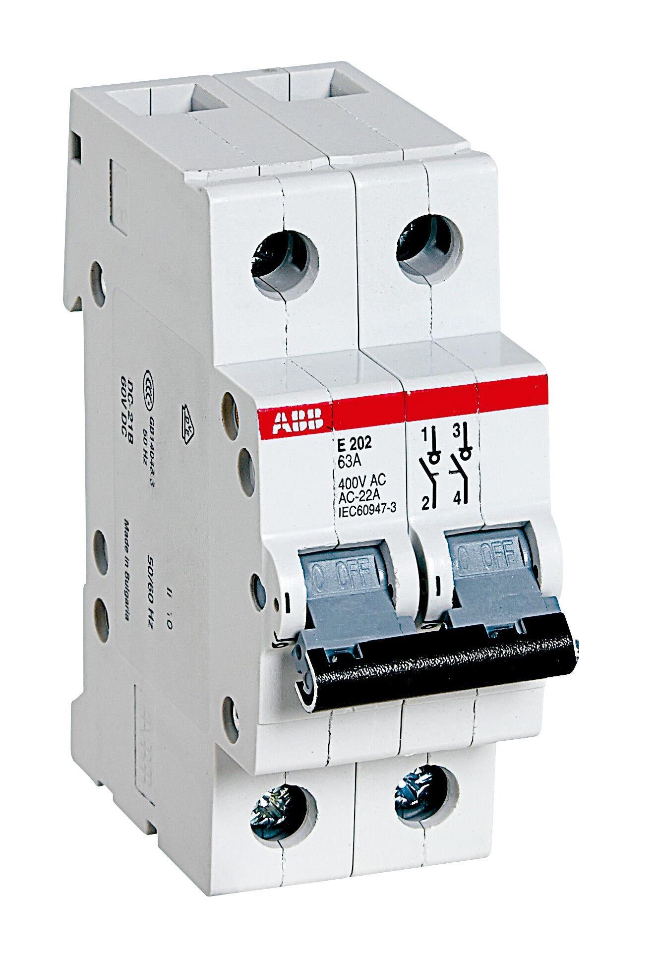 Disjoncteur Phase/Neutre 2A 3kA à Vis - ABB - 6