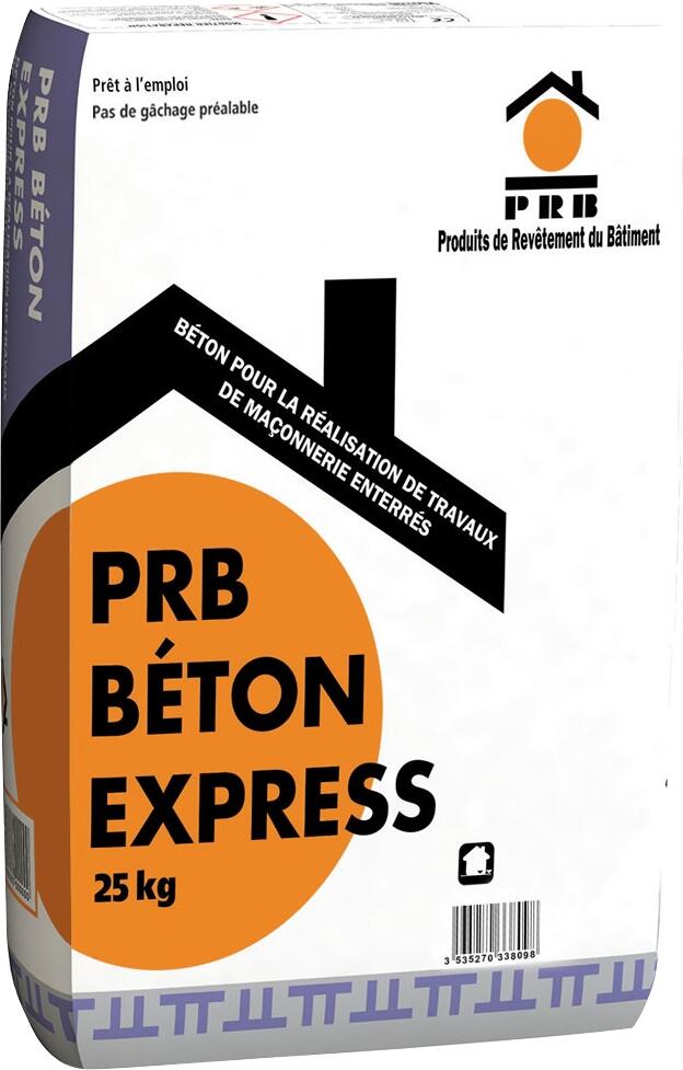 Béton courant prise rapide prêt à l'emploi gris 25 kg - PRB - 2