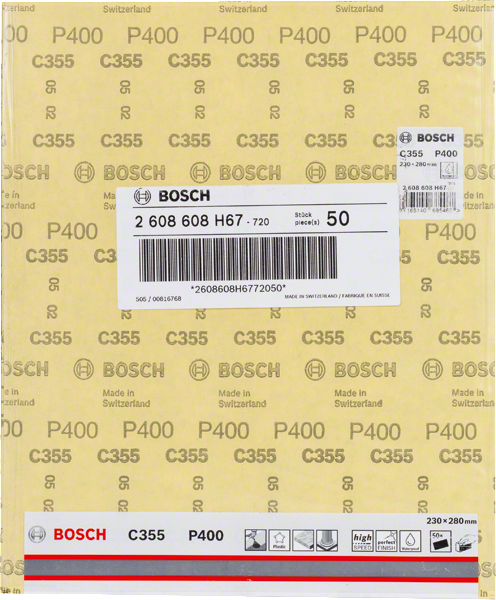Feuille abrasive l.230 x L.280 mm grain 400 - C355 BOSCH - 2