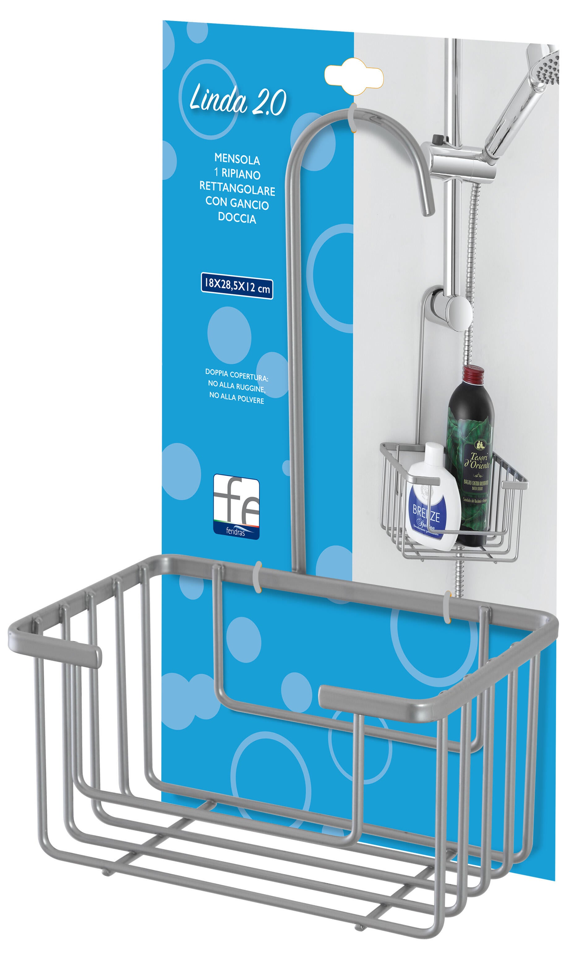 Organizer per doccia per soffione doccia Linda grigio/argento - 3