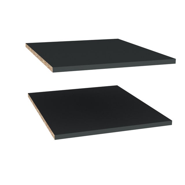 Lot de 2 étagères pour colonne, demi-colonne et caisson bas 45 cm Gris