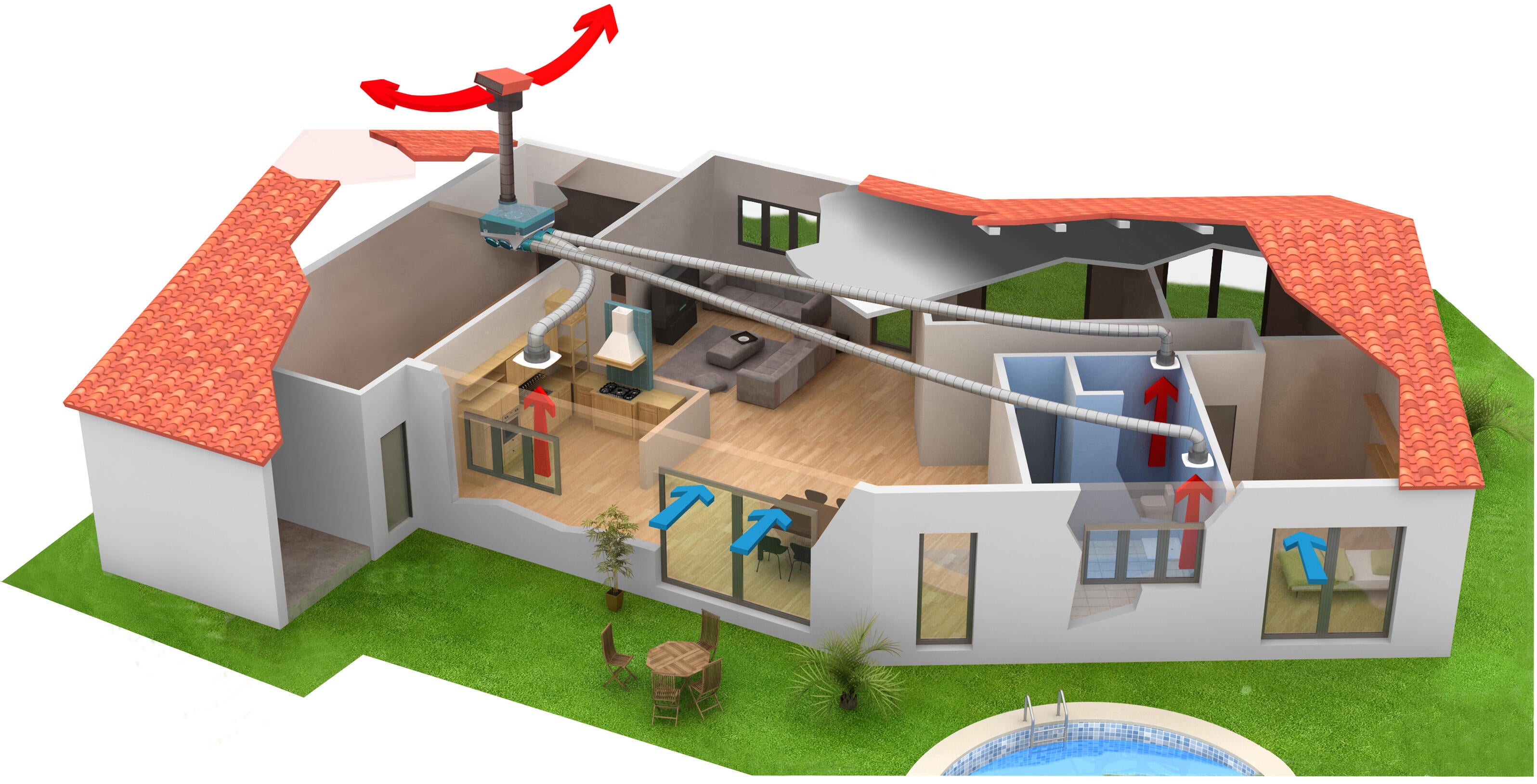 Kit VMC simple flux hygroréglable Ozéo ST 2 - S&P - 4