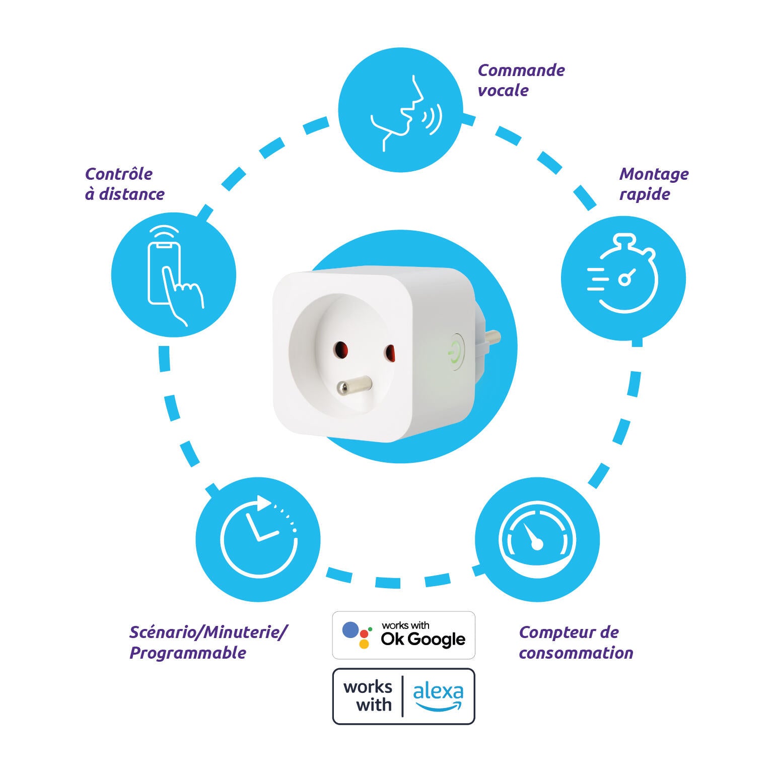 Prise connectée  eP280 Wifi / Smatphone / Google / Alexa - SEDEA - 531280 - 4