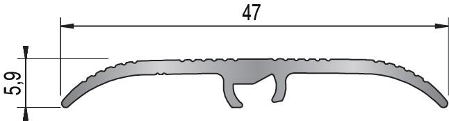 Barre de seuil aluminium titanium strié à visser L.93 x l.4,70 cm  - 3
