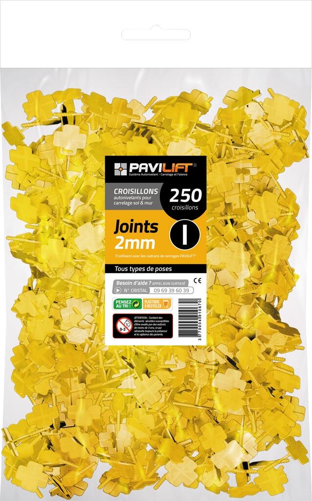 Croisillons autonivelants à vis pour carrelage Ep.2 mm en I - PAVILIFT (sachet de 250) - 2
