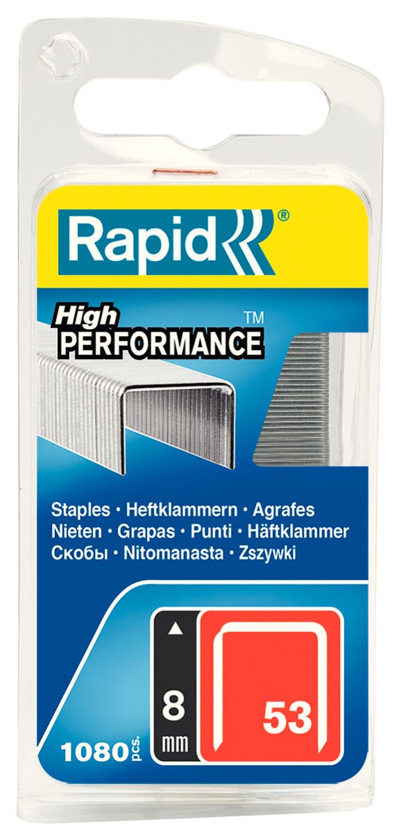 Boite de 1080 agrafes n°53 L.8 mm Galva - RAPID - 2