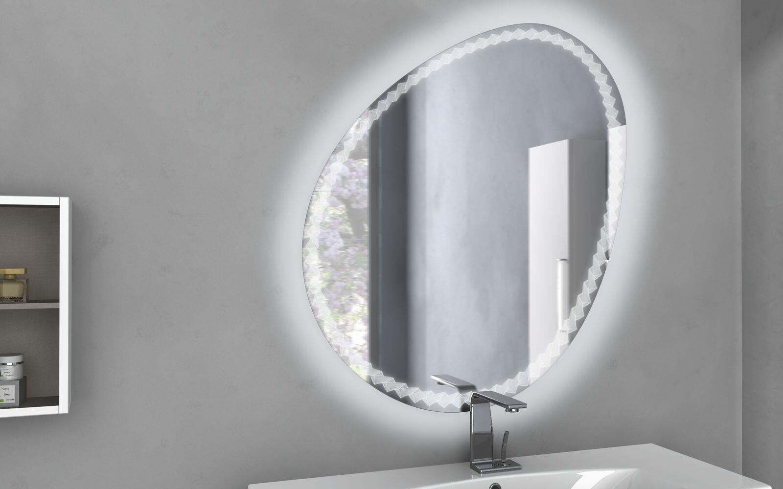 Miroir rétroéclairé l.75 x H.98 cm Ovale - 2