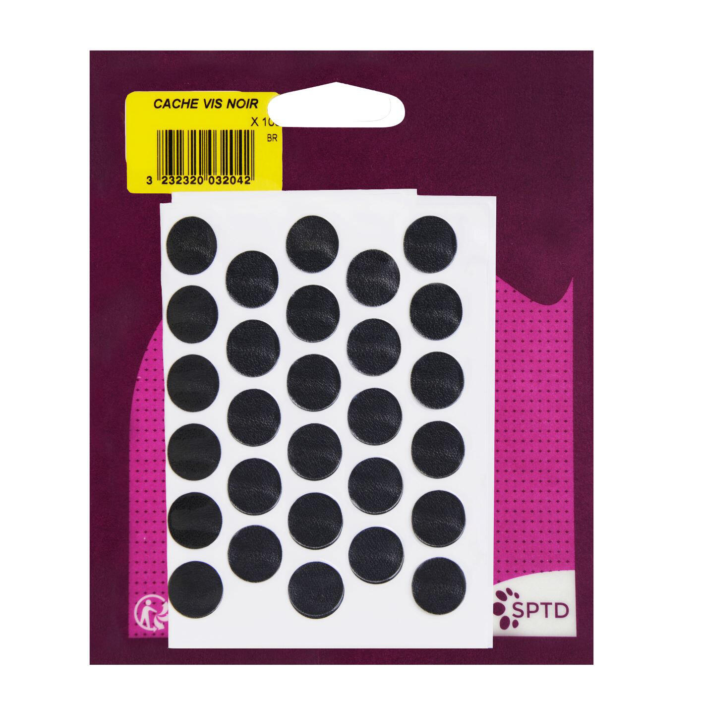 Lot de 100 cache-vis adhésifs noir - 2