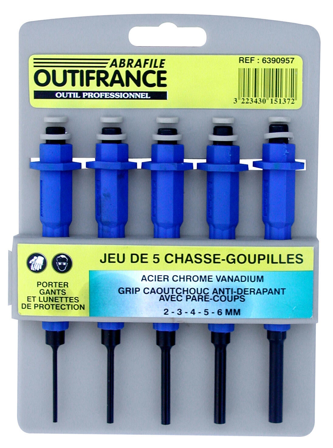 Lot de 5 chasse-goupilles Long.2 à 6 mm - OUTIFRANCE - 2