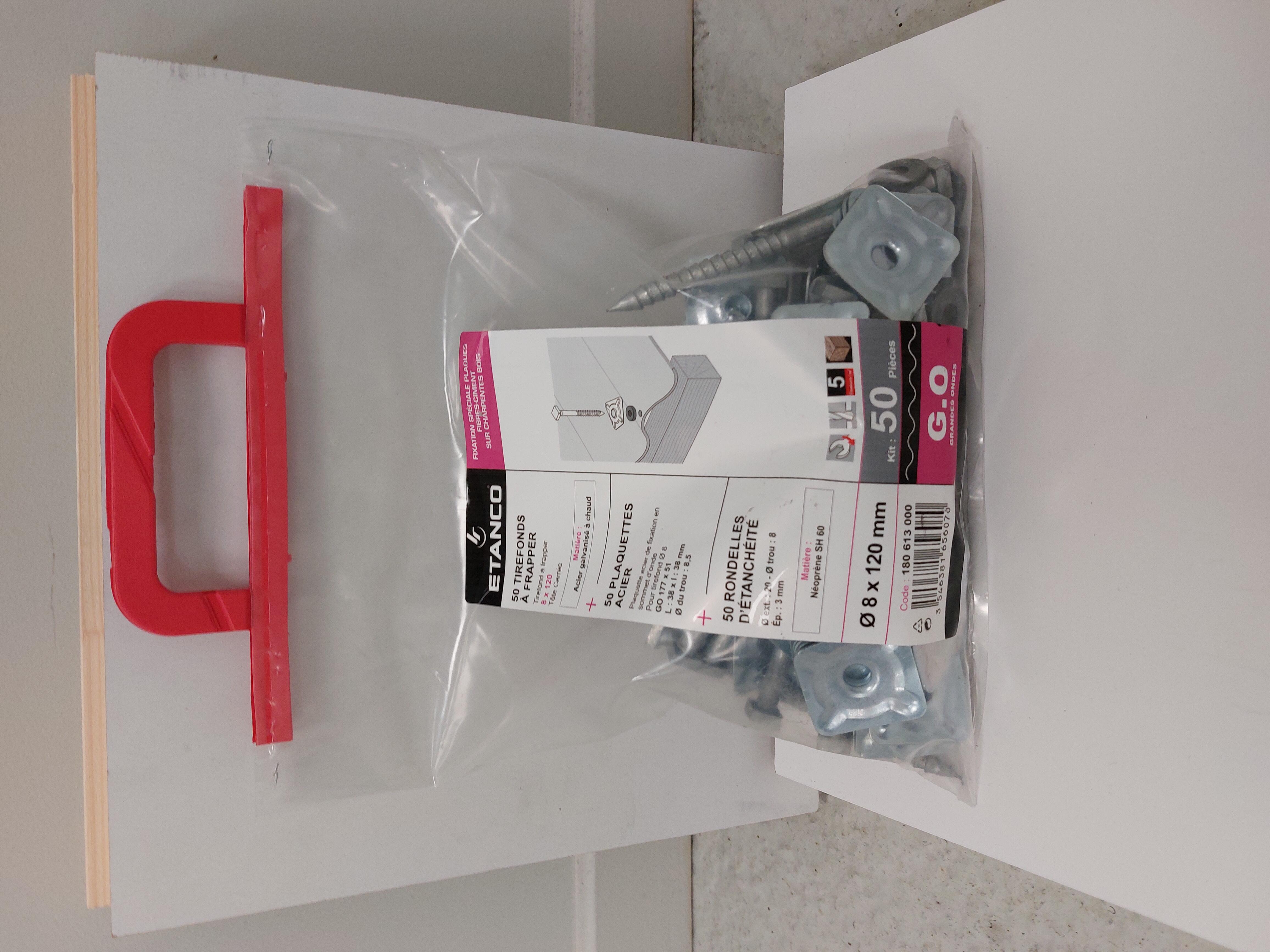 50 TIREFONDS 8X120MM + RONDELLE POUR PLAQUE FIBRECIMENT - ETANCO - 6