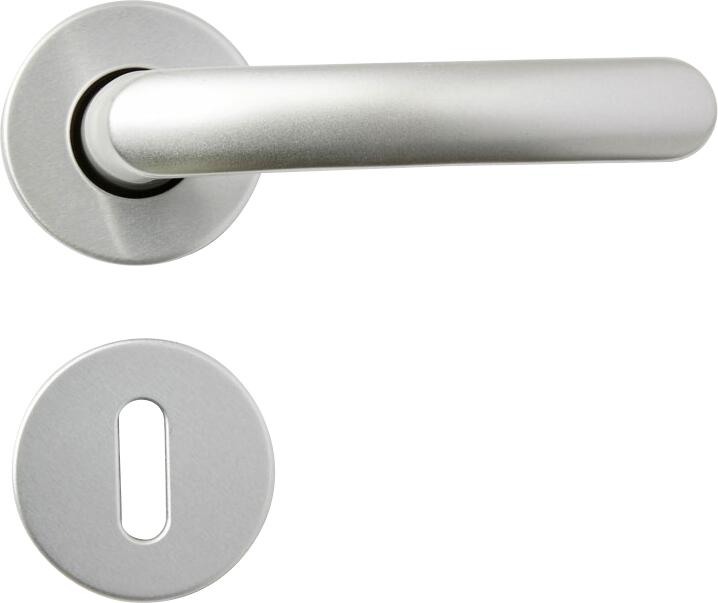 Poignées de porte sur rosace aluminium anodisé argent x2 - VACHETTE  - 2