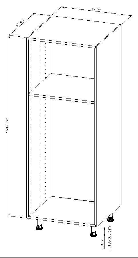 Demi-colonne de cuisine l.60 x H.153,60 x P.56 cm Gris - 3
