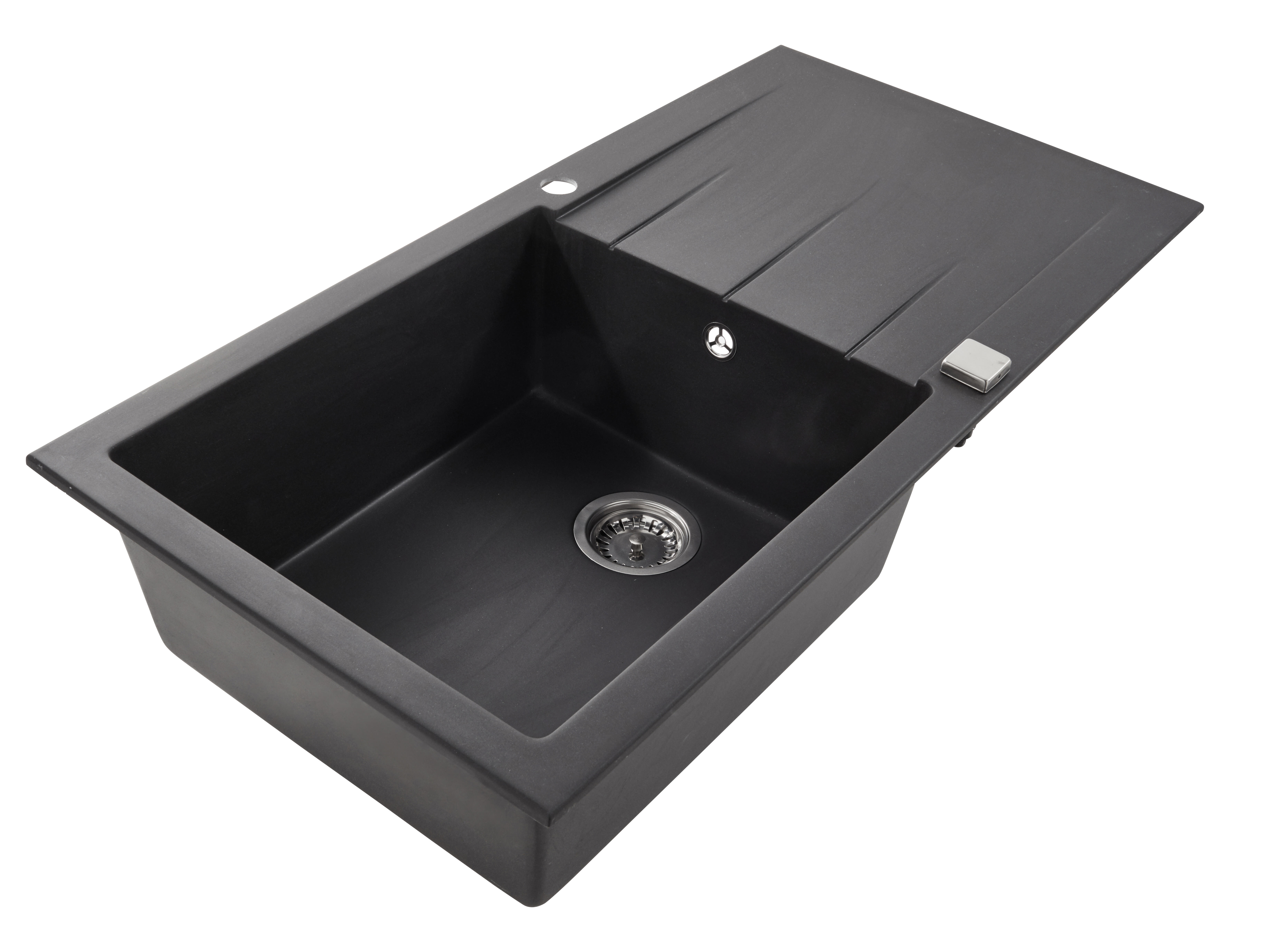 Evier à encastrer noir 1 cuve en granit - 