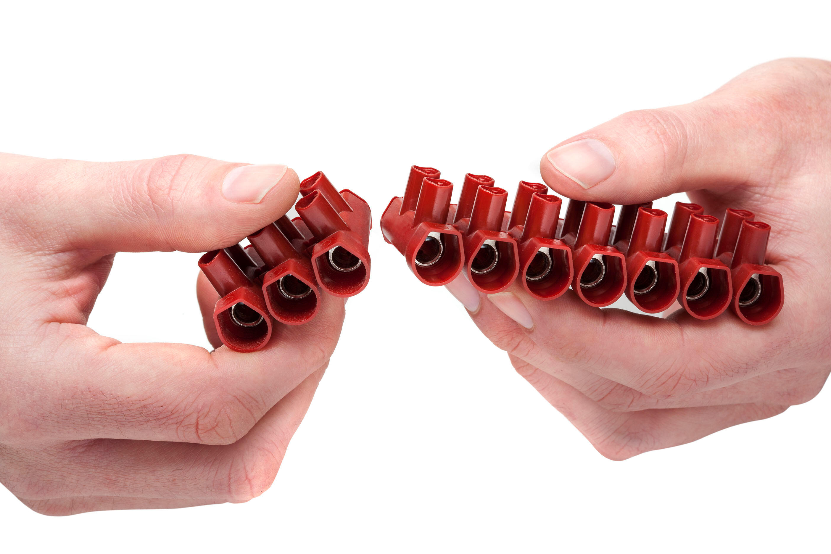 Barrette pro PA6 10 poles 16-35 mm² rouge  - 4