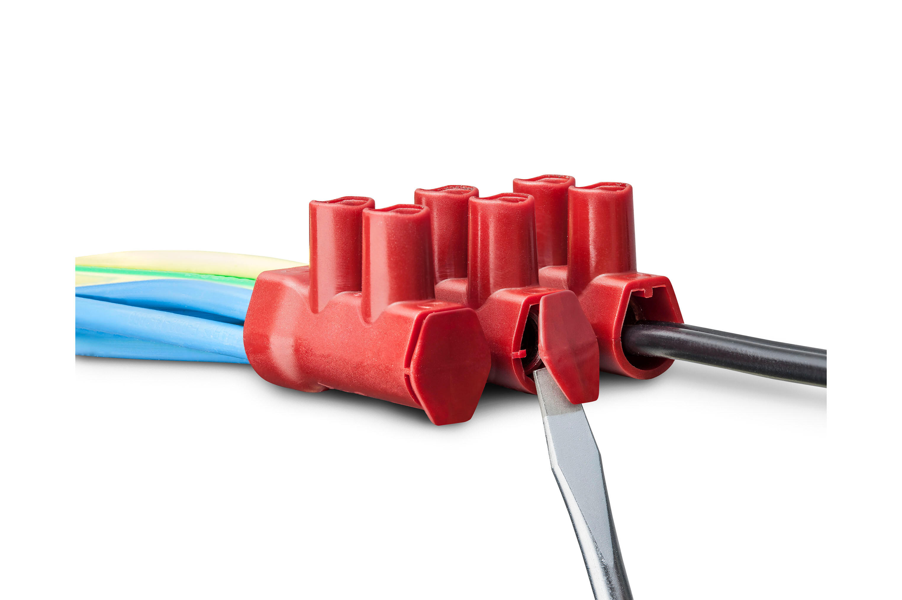 Barrette pro PA6 10 poles 16-35 mm² rouge  - 7