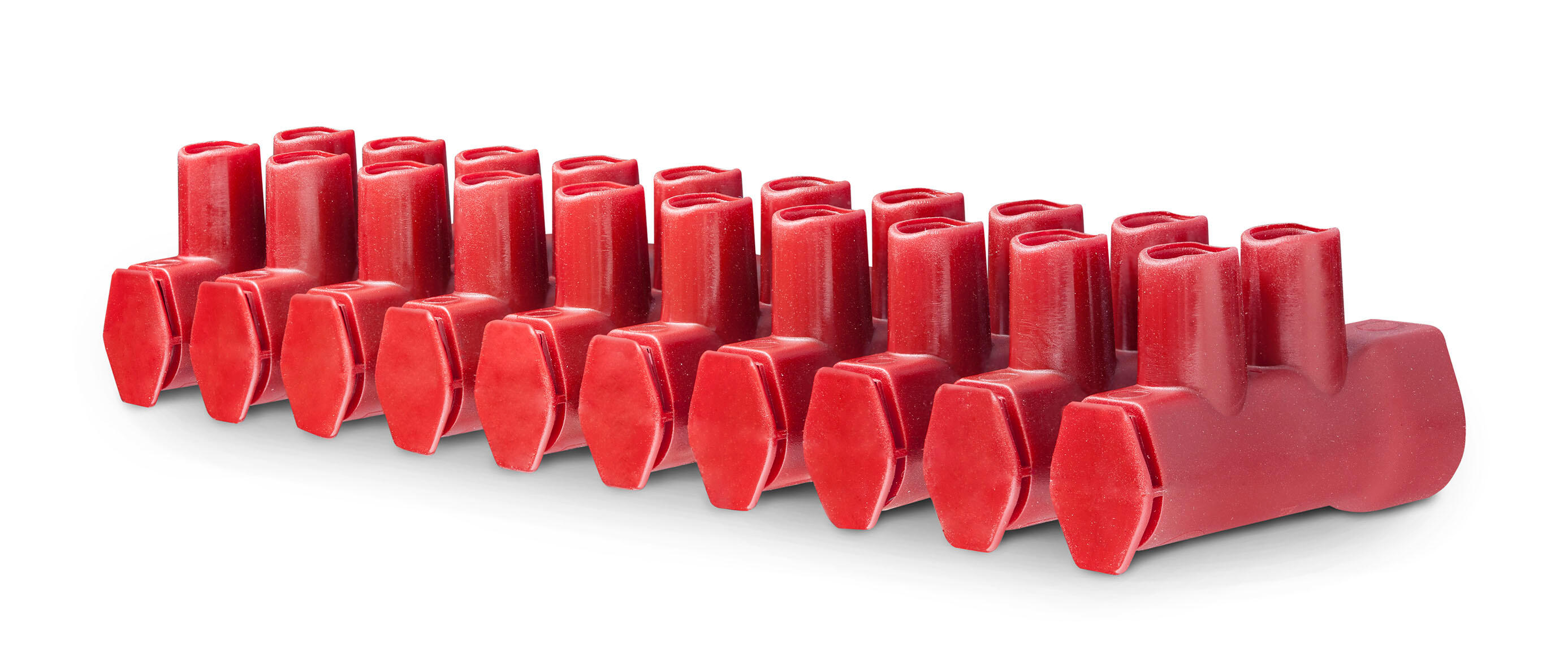 Barrette pro PA6 10 poles 16-35 mm² rouge  - 2