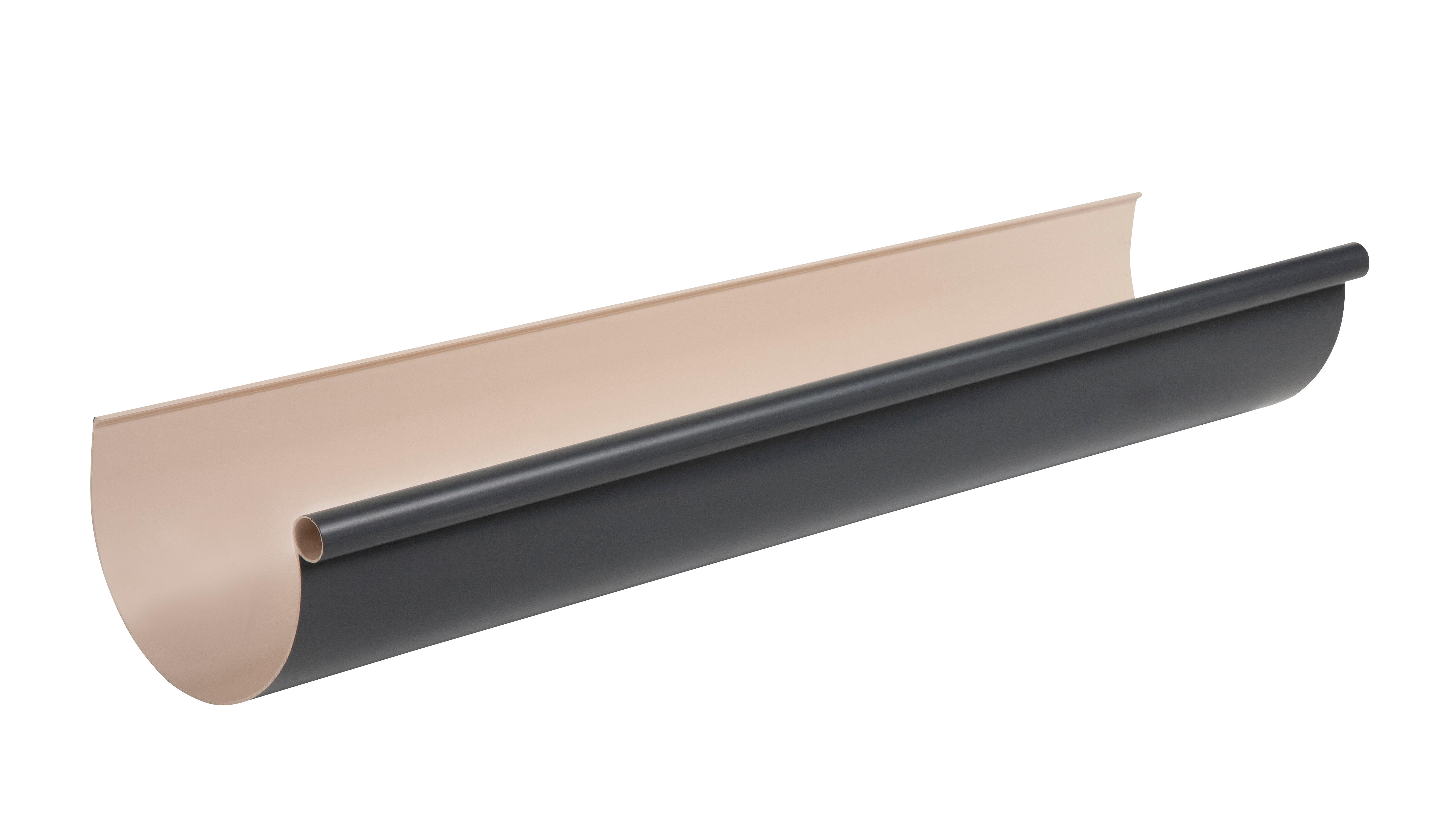 Gouttière demi-ronde PVC ardoise Dév.250 mm Long.4 m - GIRPI - 2