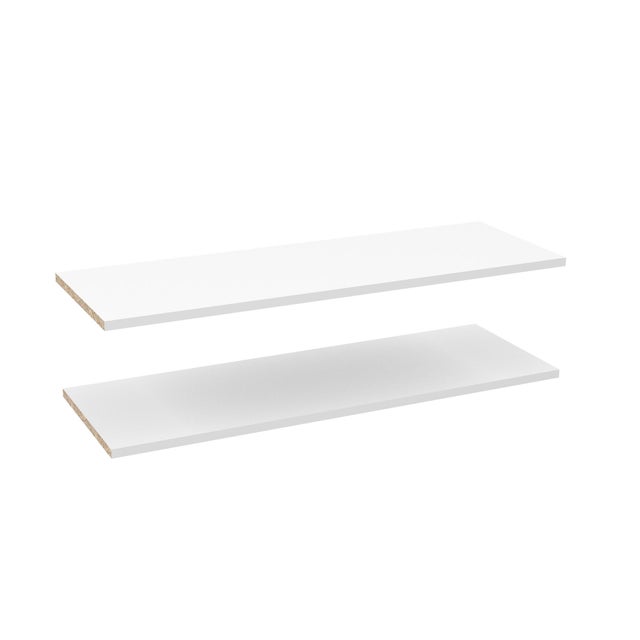 Lot de 2 étagères pour  caisson haut 90 cm Blanc