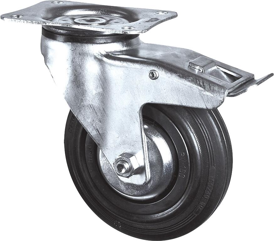 Roulette à platine pivotante caoutchouc Diam. 50 mm Haut.65 mm 40 kg - 3