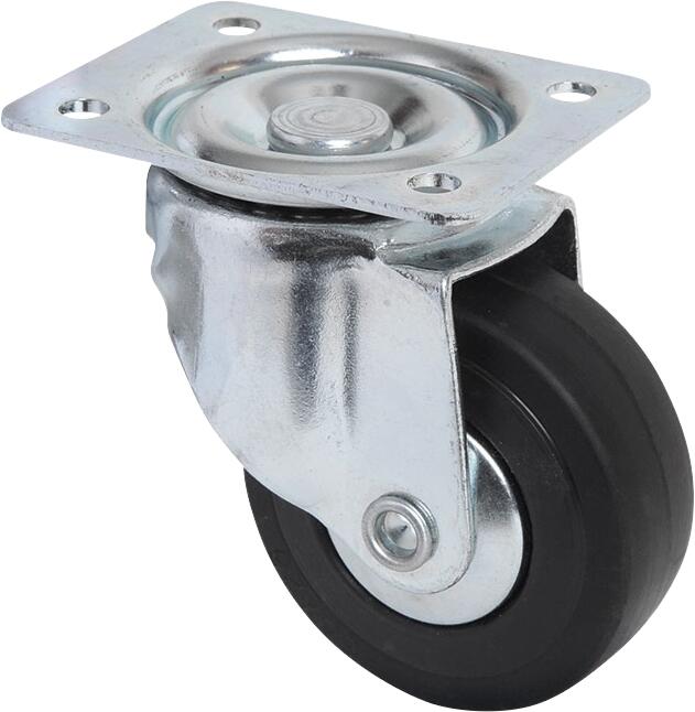 Roulette à platine pivotante caoutchouc Diam. 50 mm Haut.65 mm 40 kg - 2
