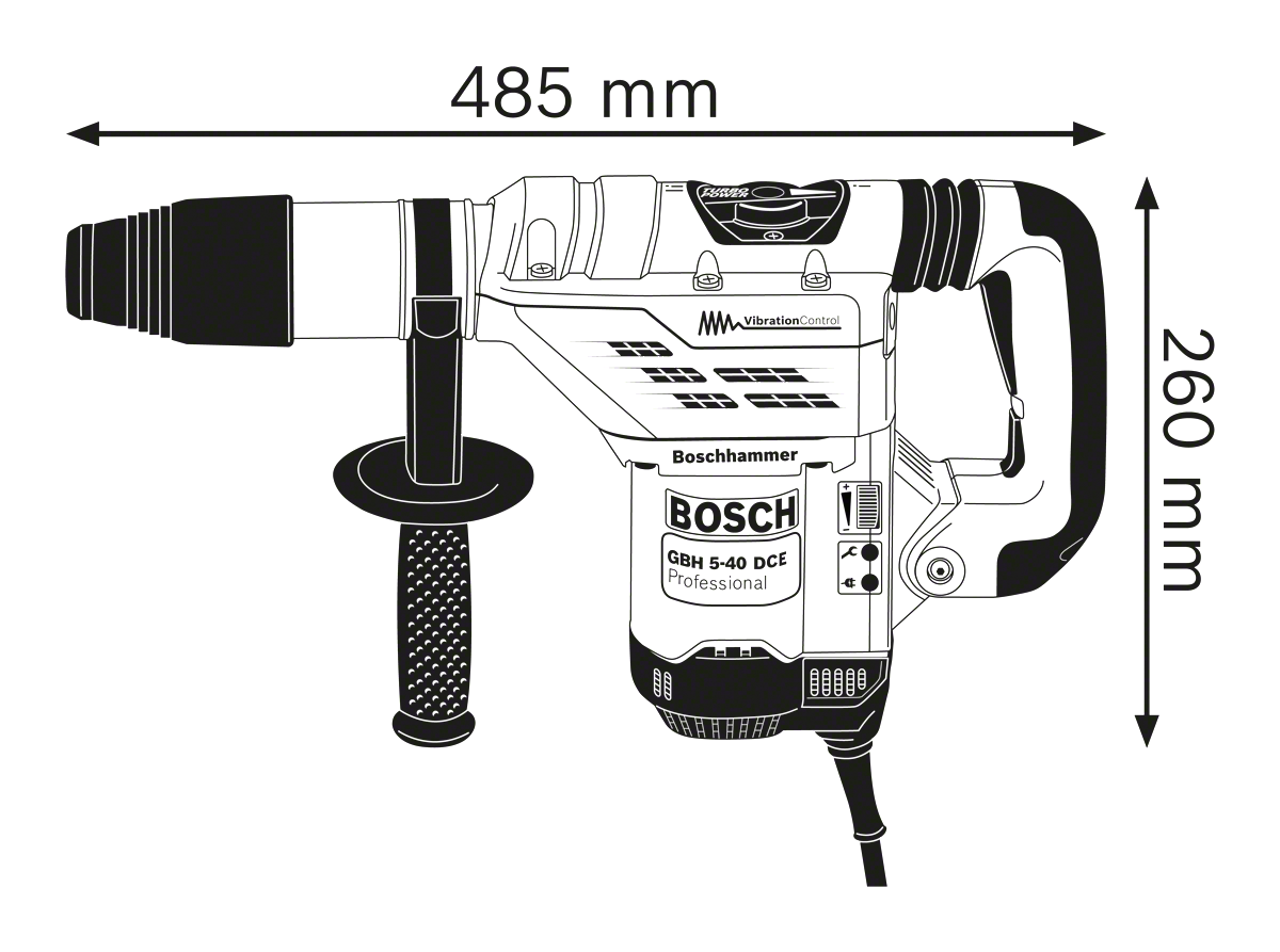 Perforateur filaire 1150 W SDS Max - BOSCH GBH 5-40 DCE - 4