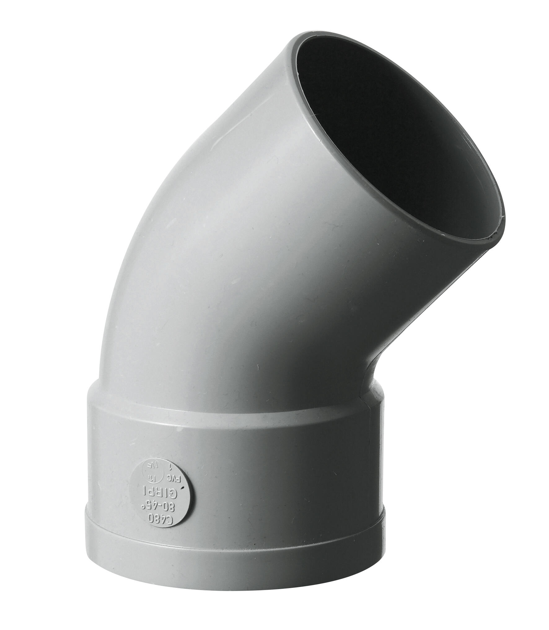 Coude PVC femelle/femelle Diam.100 mm, 45° - 3