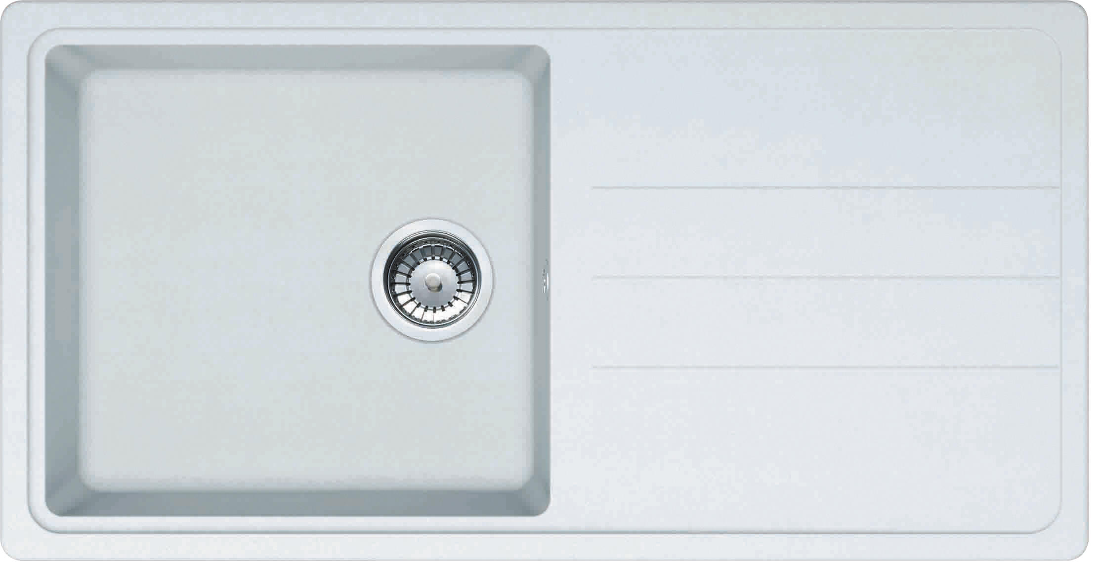 Evier à encastrer Blanc 1 cuve en Minéralite - 