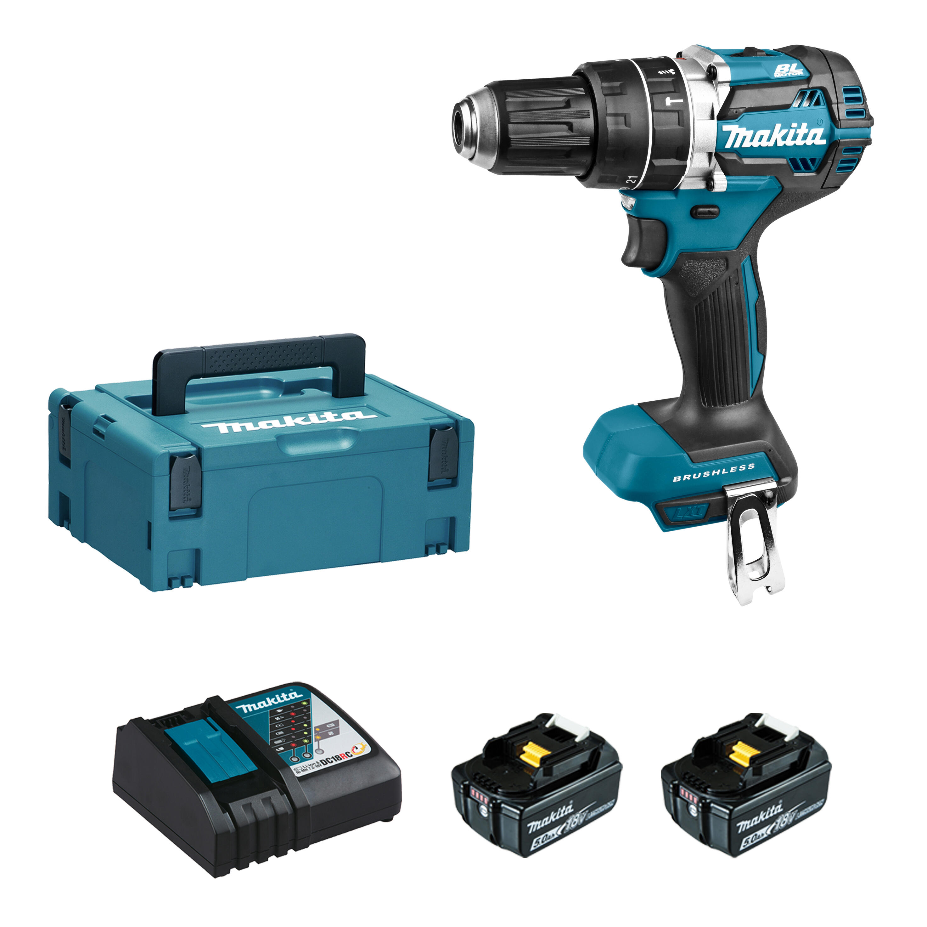 Perceuse visseuse à percussion sans fil 18V 2x5Ah + coffret - MAKITA  - 8