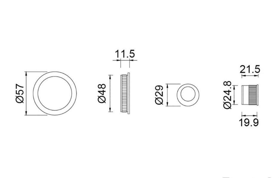 Poignée de porte coulissante ronde chrome  - PROTEK - 3