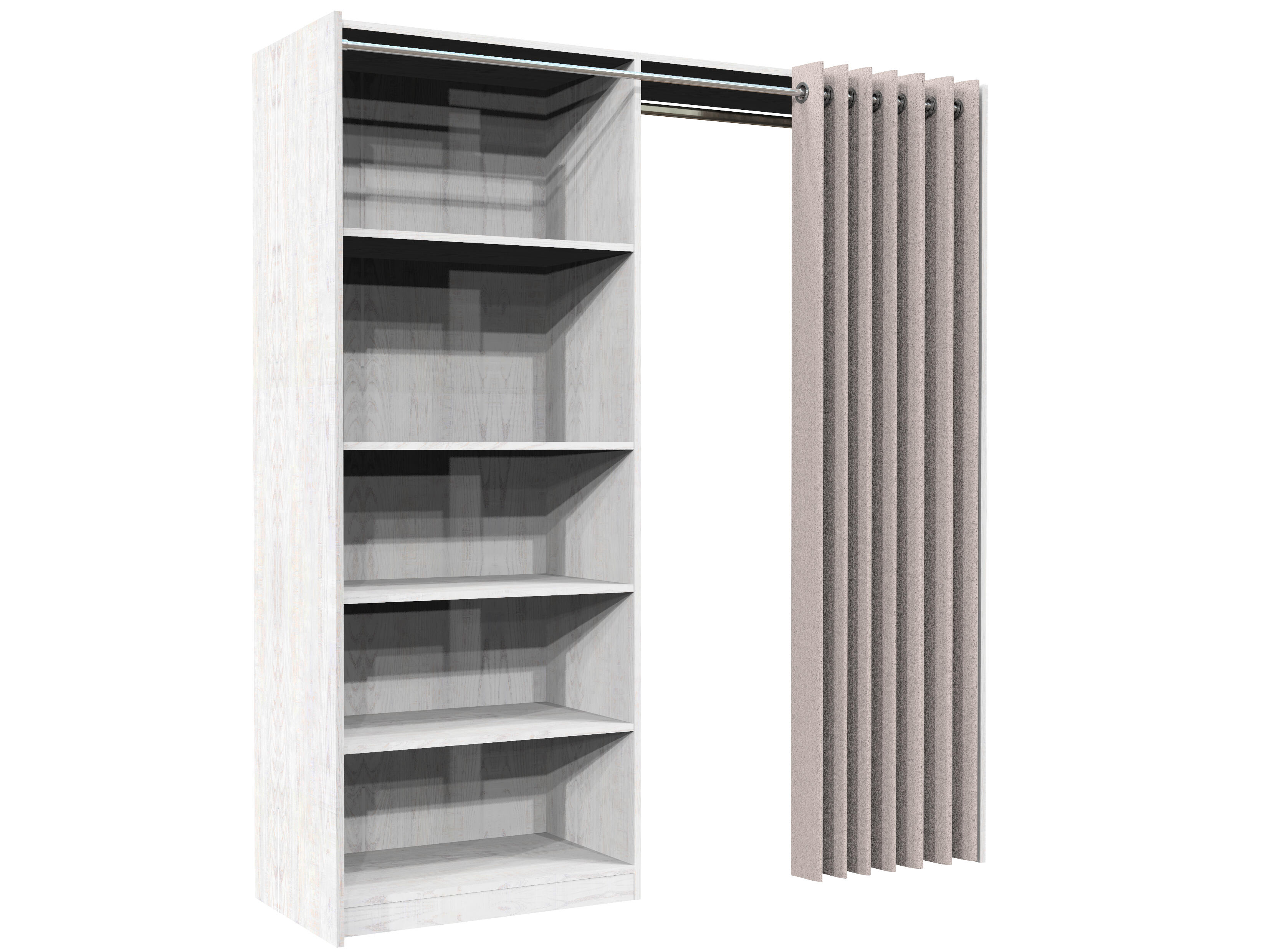 Aménagement de placard song - chêne Alaska blanc H.203,2 x l.180 x P.55 cm - 2