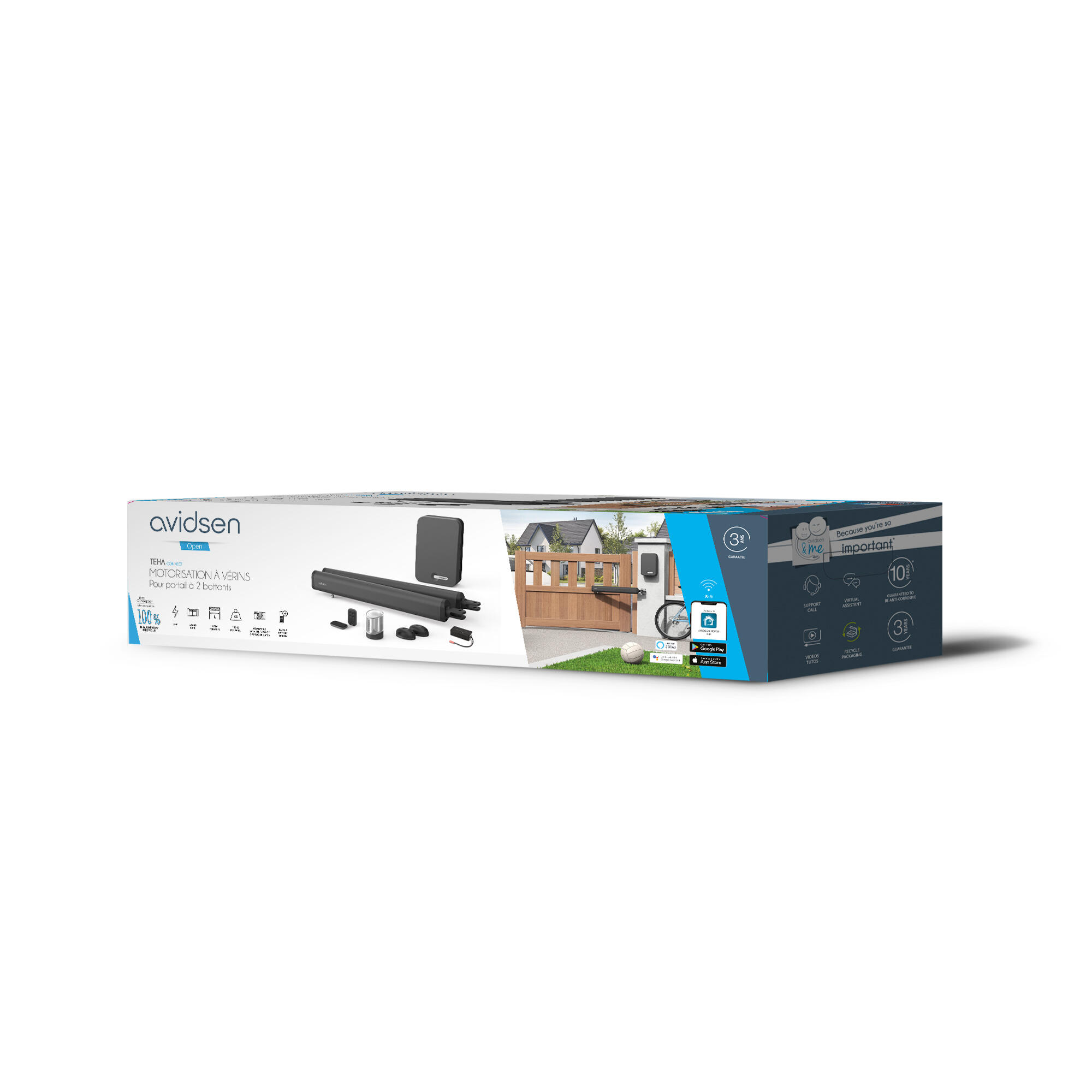Moteur de portail à verins, AVIDSEN, Teha Connect - 7