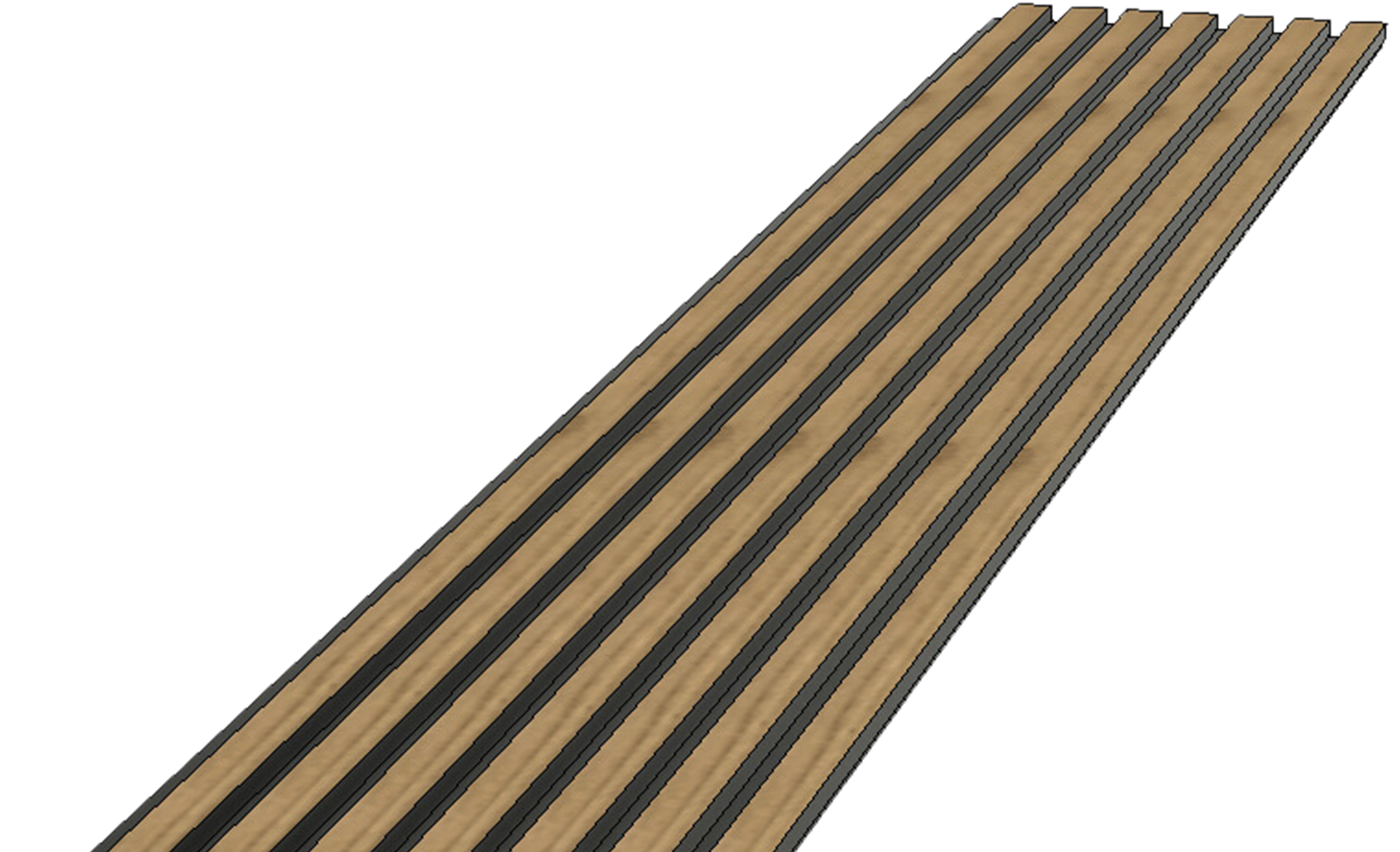 Panele ścienne 3D Lamel na czarnym filcu 265x30 cm Catania 7 lameli - 4