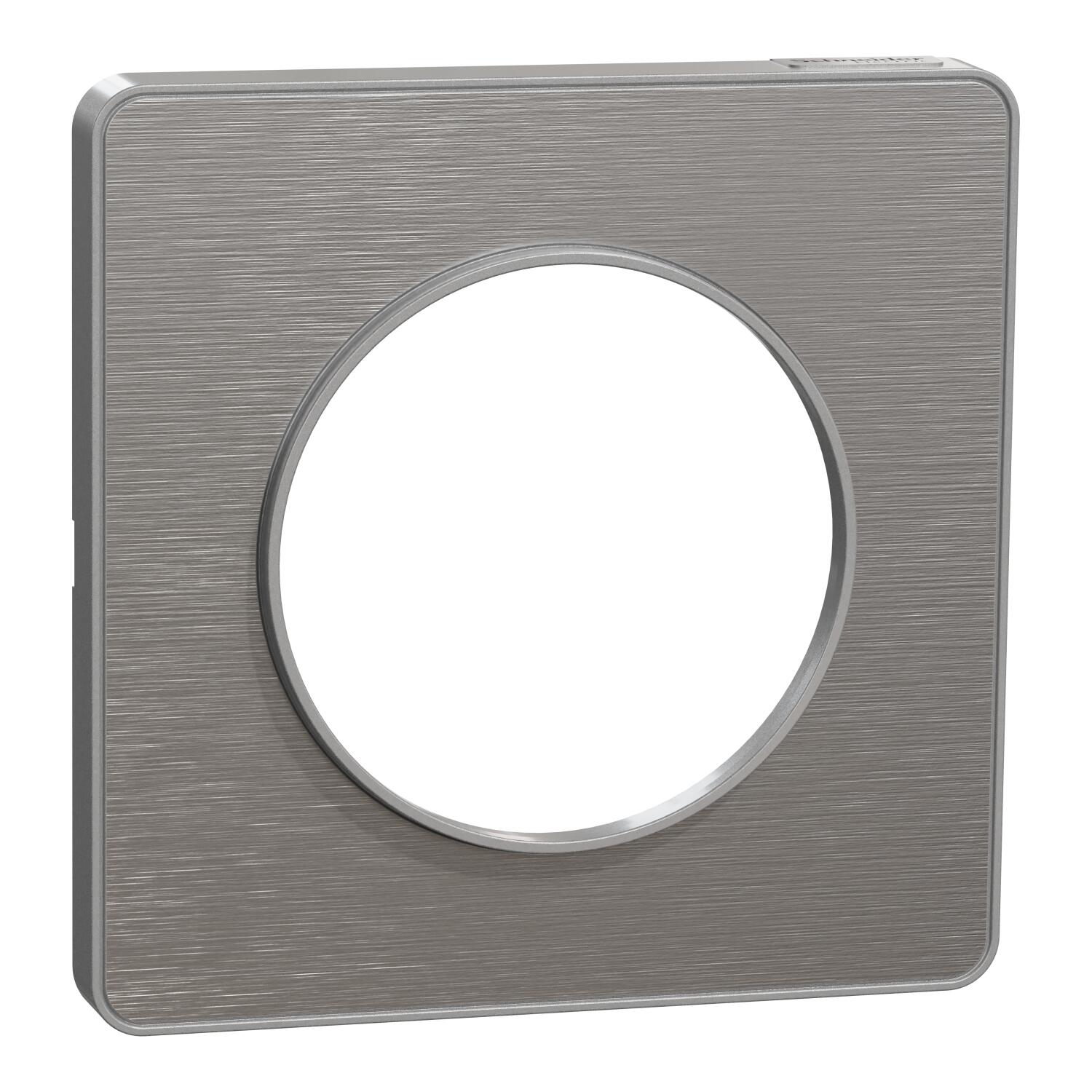 Plaque simple Odace Touch, SCHNEIDER ELECTRIC, aluminium brossé liseré aluminium - 12
