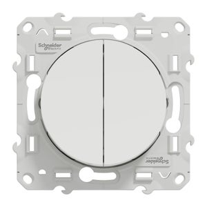 Double poussoir à assembler Odace, SCHNEIDER ELECTRIC, blanc