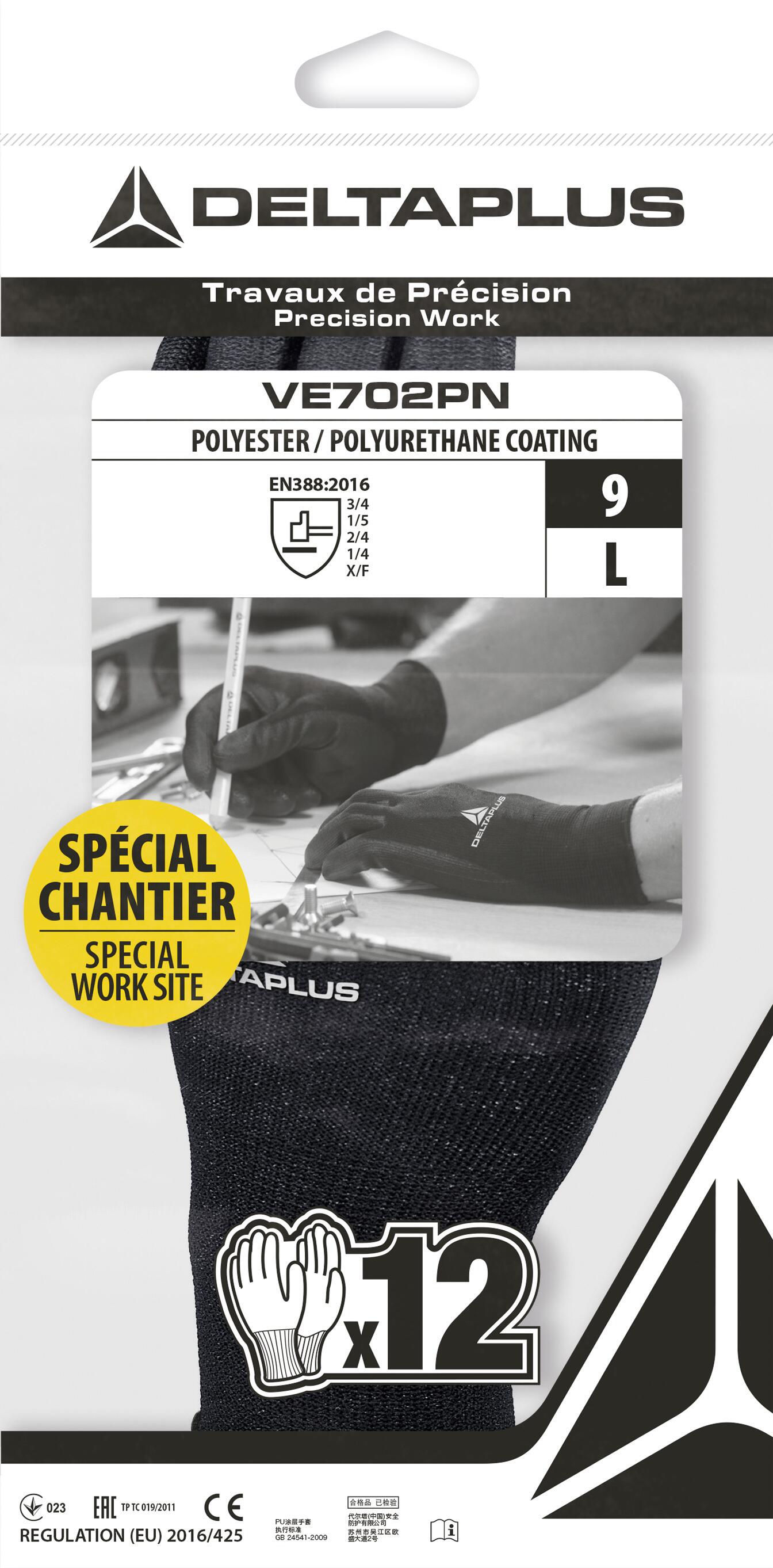 Gants de protection pour travaux de précision T.10 Lot de 12 - DELTA PLUS - 3