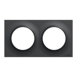 Plaque double Odace Styl, SCHNEIDER ELECTRIC, anthracite