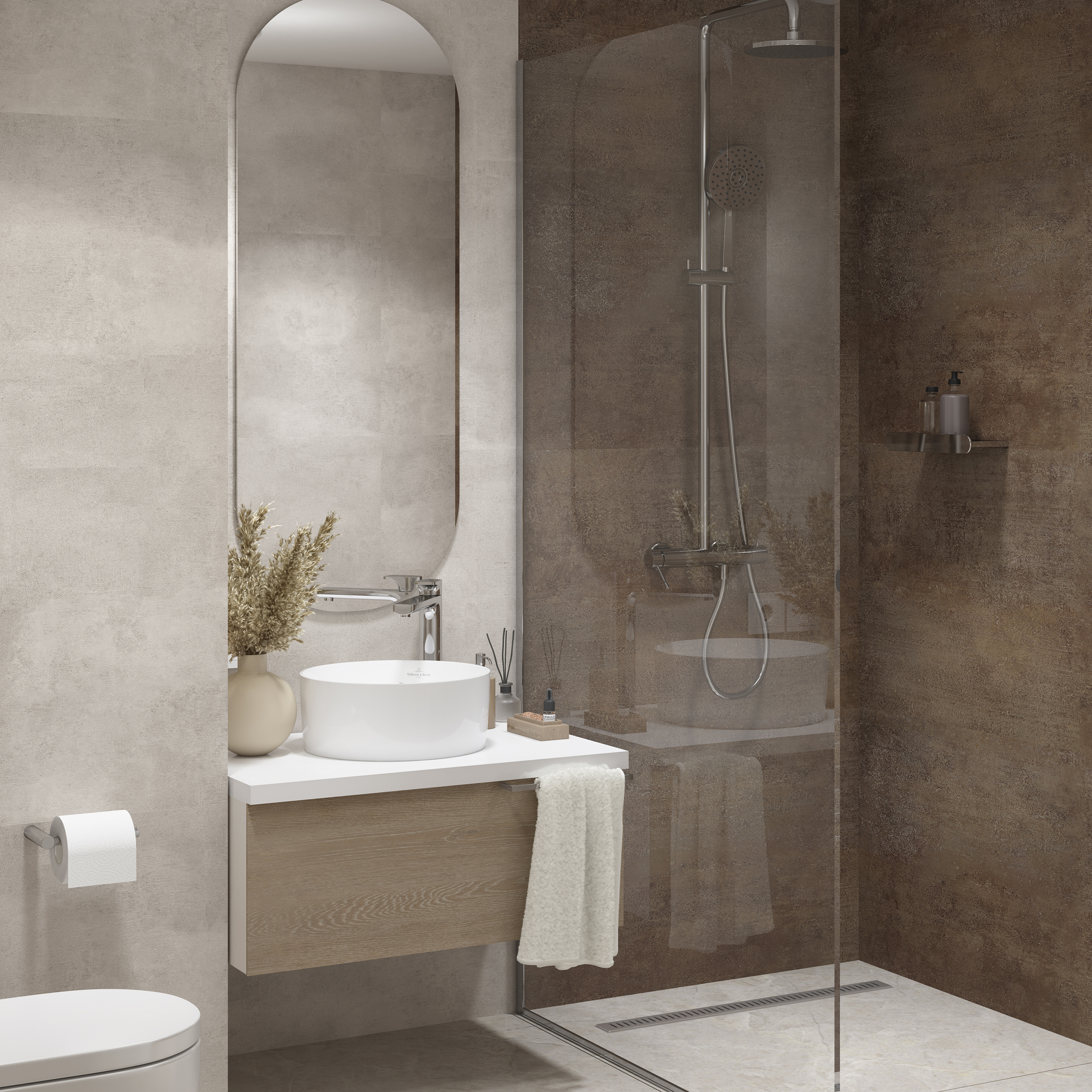 Panele ścienne SPC winylowe wodoodporne Concrete Lumino 120x60 cm - 3