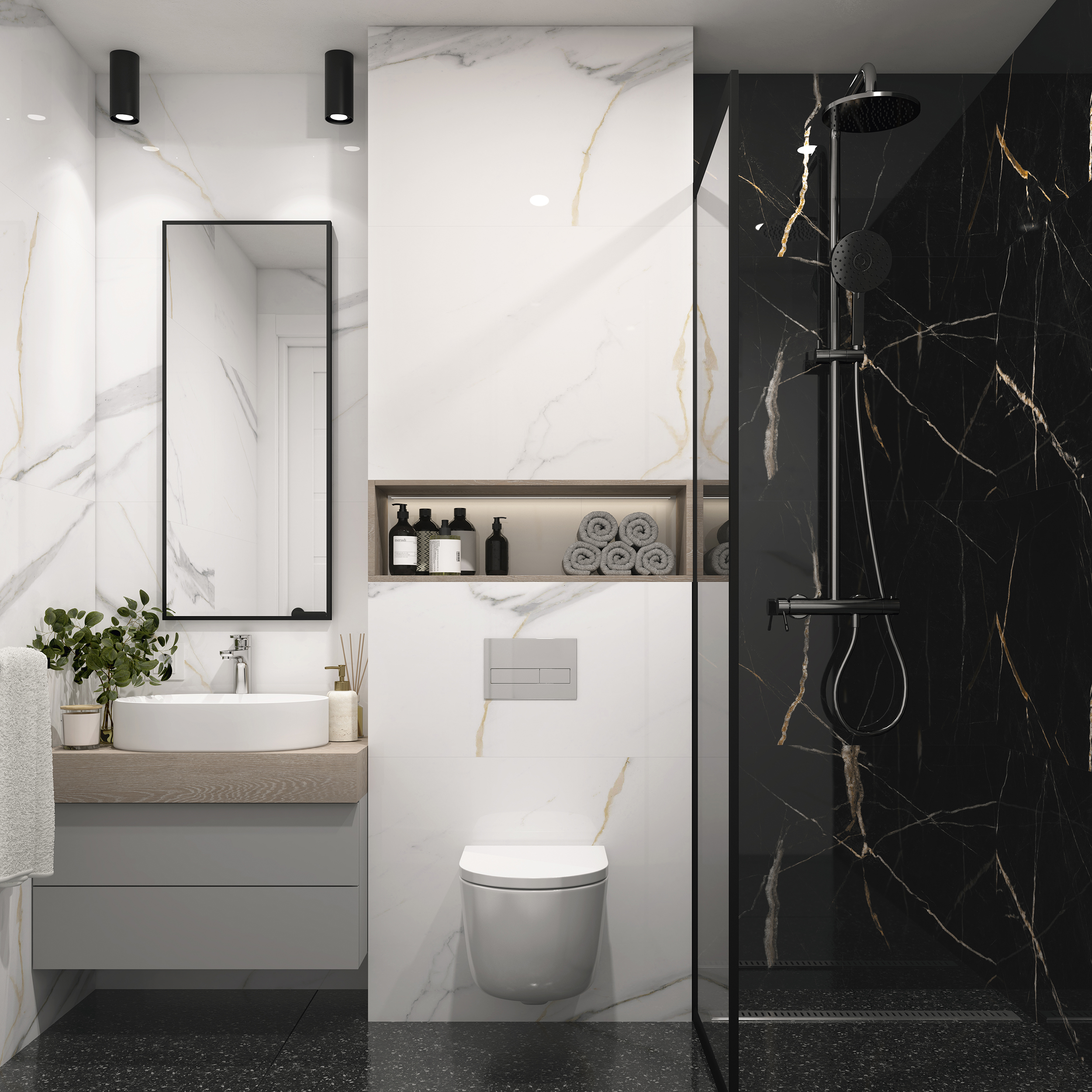 Panele ścienne SPC winylowe wodoodporne Calacatta Perla 120x60 cm - 3