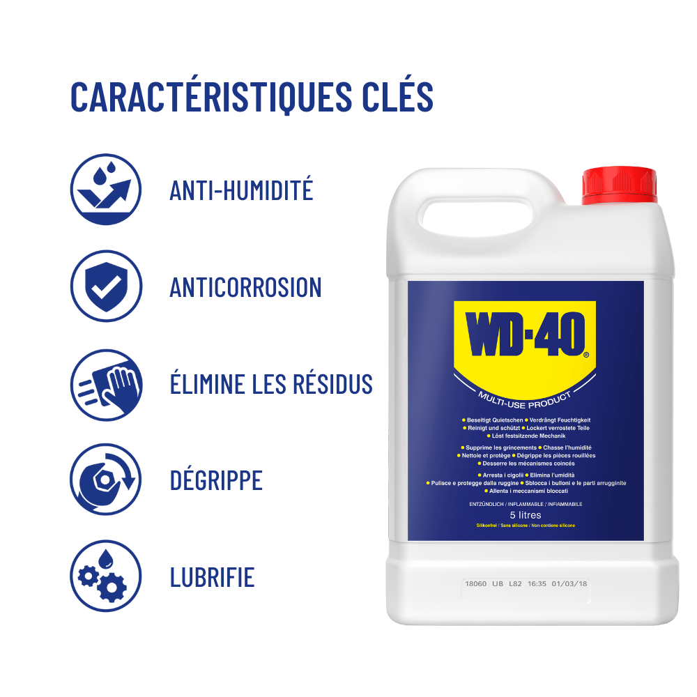 Lubrifiant pour toute surface métallique et plastique bidon de 5L - WD-40 - 2