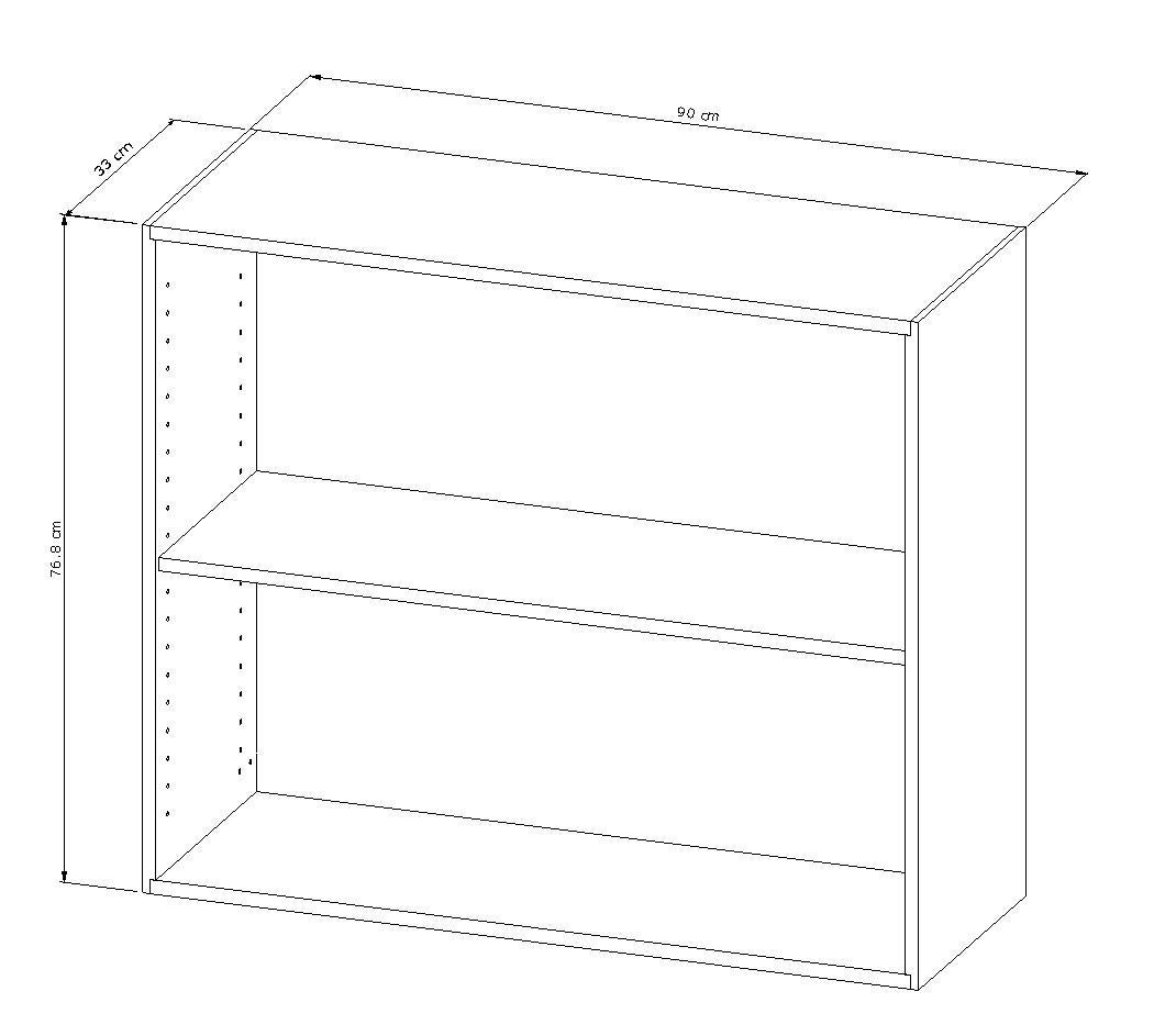 Caisson haut de cuisine l.90 x H.76,80 x P.33 cm Gris - 3