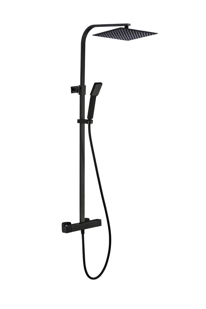 Colonne de douche avec mitigeur thermostatique - Noir - Quartos 300 - 2