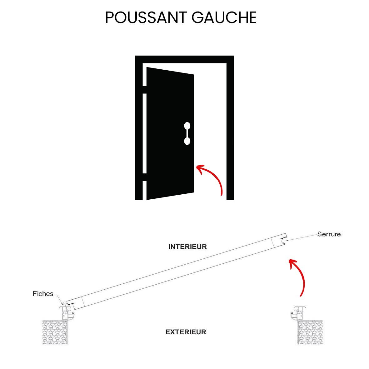 Porte d'entrée aluminium blanche poussant gauche H.215 x l.90 cm Fuji - 6