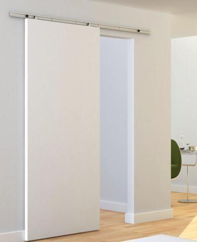 Guia puerta corredera acero gris Basic recortable fijación pared 180cm - 4